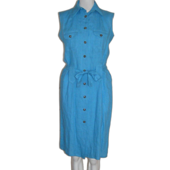 CASUAL CORNER Career Dress, 4, Blue, Sleeveless - Picture 5 of 8